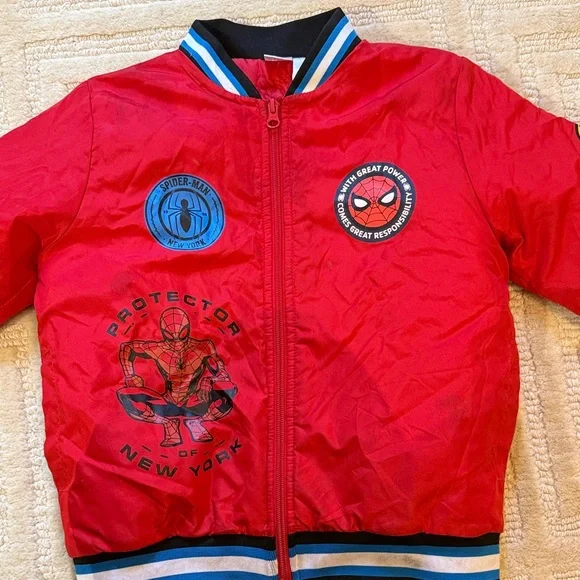 Marvel Superheroes Characters Boys Bomber Jacket, Spider-Man - Picture 5 of 13